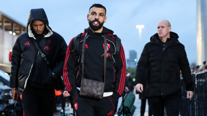 Mo Salah, a su llegada al encuentro ante el Leeds