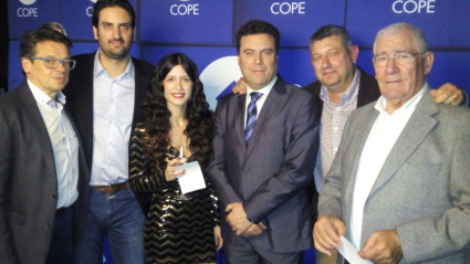 En una gala de COPE Zaragoza con el equipo de deportes