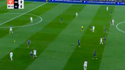 La jugada de Rüdiger con Bryan Zaragoza en el Real Madrid-Celta