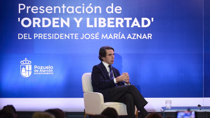El expresidente del Gobierno, José María Aznar, durante la  presentación de su último libro ‘Orden y libertad’, a 10 de diciembre de 2025, en Madrid (España).