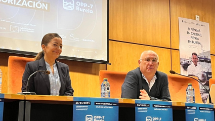 Sergio López en un foro representando a la OPP Burela