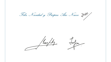 La firma de los Reyes Juan Carlos I y Sofía en la felicitación de Navidad