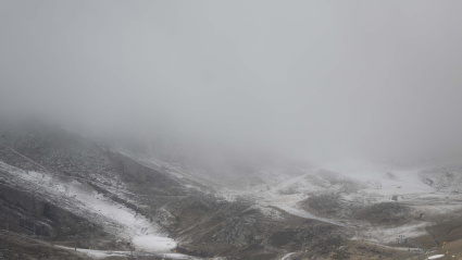 Vista de la estación de Alto Campoo en la localidad cántabra de Brañavieja