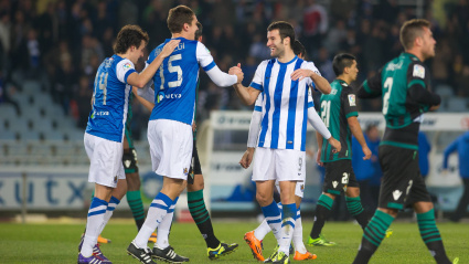 Agirretxe y Ansotegi, cuando jugaban en la Real Sociedad.