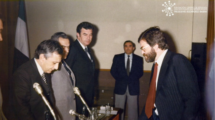 Toma de posesión de Ibarra como presidente de la Junta en 1983