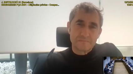 Ernesto Valverde, durante el juicio por el 'caso Negreira'