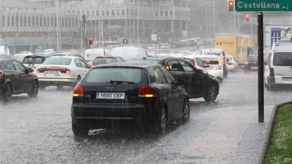 Fuerte lluvia sobre Madrid