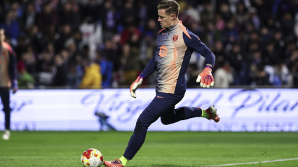 Ter Stegen en el calentamiento del Guadalajara - Barça