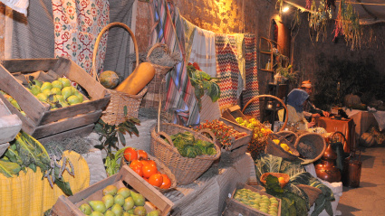 Los productos de la zona también tienen su espacio en el Belén Viviente