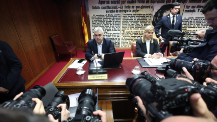 El ex secretario de Organización del PSOE Santos Cerdán comparece ante la Comisión de Investigación del ‘caso Koldo’, en el Senado