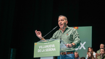 Óscar Fernández Calle candidato de VOX en un acto de precampaña