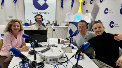 Javier Angulo, Óscar Aldava y Sonia Alfaro en el estudio de COPE Navarra
