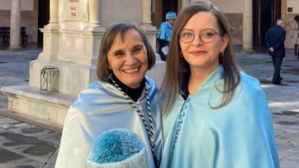 Mª del Pilar García Cueto con su discípula Noelia Fernández García