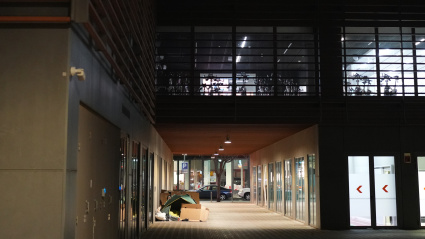 Persona sin hogar en Barcelona