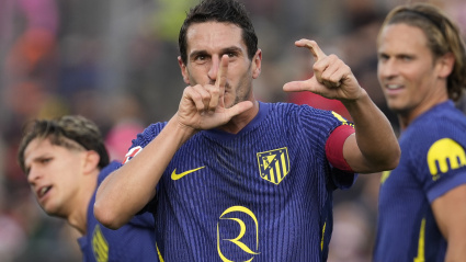 Koke celebra su gol en el Girona-Atlético