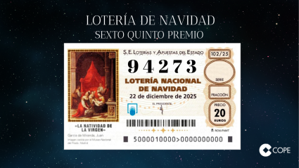 Sexto QUINTO premio de la Lotería de Navidad 2025