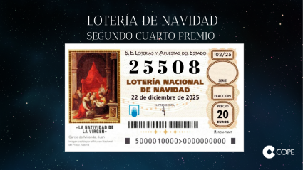 Segundo cuarto premio de la Lotería de Navidad 2025