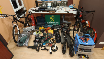 Imagen de los objetos recuperados en la Operación PARVULARIO