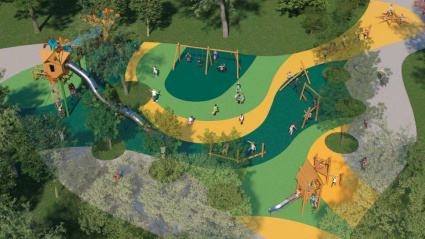 Recreación de una zona verde futura en el Sánchez Aguilera de Ferrol