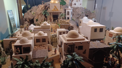 Una de las escenas del belén de la Merced de Ferrol