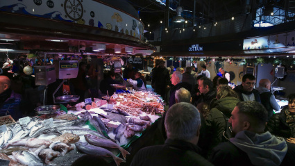 Aspecto del mercado de la Boquería de Barcelona, imagen de recurso