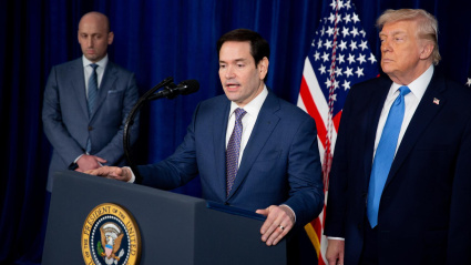 El secretario de Estado de EEUU, Marco Rubio, y el presidente Donald Trump