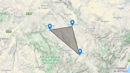 Triángulo del frío o triángulo del hielo entre Teruel, Calamocha y Molina de Aragón