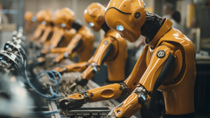 (Foto de ARCHIVO)Robots generados por IA en una cadena de montaje de una fábrica.REMITIDA / HANDOUT por FREEPIKFotografía remitida a medios de comunicación exclusivamente para ilustrar la noticia a la que hace referencia la imagen, y citando la procedencia de la imagen en la firma06/6/2025