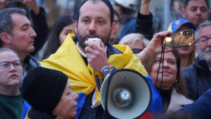 Rolando Figueroa, en una manifestación por Venezuela
