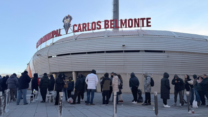 Nacho y Aarón, aficionados del Albacete Balompié