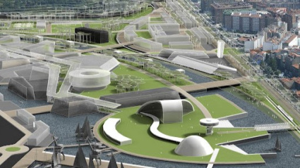 Una imagen de una maqueta de cómo quedaría, en un futuro todavía lejano, el espacio de la Isla de la Innovación