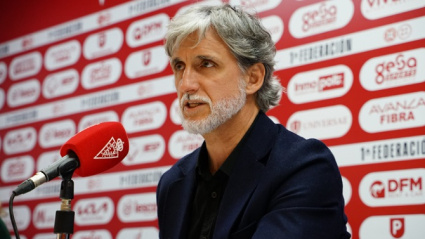 Pablo Alfaro, durante su última etapa como entrenador del Real Murcia