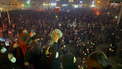 January 10, 2026, Tehran, Iran: Iranian protesters demonstrate in Tehran, Iran. The nationwide protests started in late December at Tehranâ€s Grand Bazaar in response to worsening economic conditions. They then spread to universities and other cities, with the slogans evolving from economic grievances to political and anti-government demands.Europa Press/Contacto/Social Media10/1/2026
