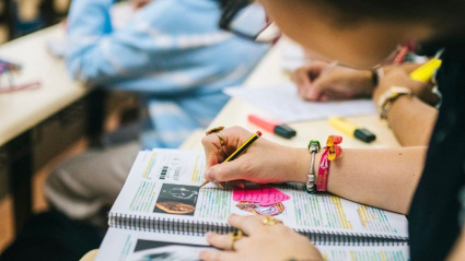 Una alumna estudia los contenidos del examen MIR