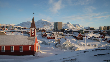 El centro de la ciudad de Nuuk, la capital de Groenlandia