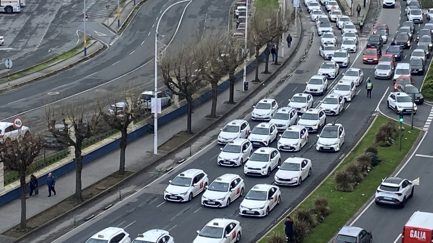 Manifestación de taxis en A Coruña