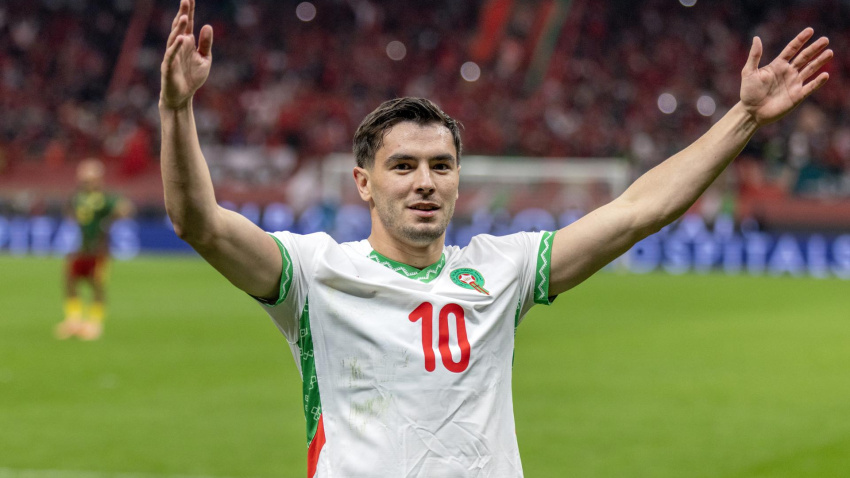 Brahim celebra un gol de Marruecos