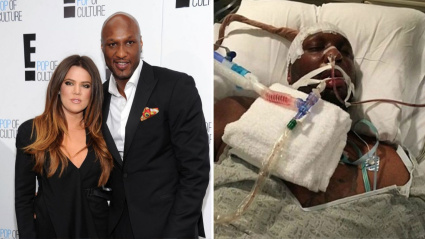 Izq. Khloé Kardashian y Lamar OdomDrcha. Lamar Odom, en coma en el año 2015