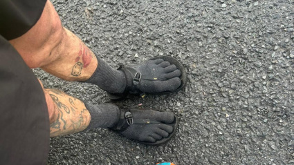 César Olaiz, en chanclas