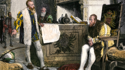 Francisco Pizarro con el emperador del Sacro Imperio Romano Germánico Carlos V (Carlos I de España)