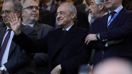 Florentino Pérez, en el palco durante el Real Madrid-Levante