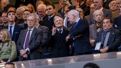 Florentino Pérez, en el palco durante el Real Madrid-Levante