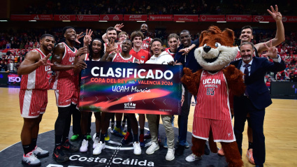 UCAM Murcia festeja la clasificación para la Copa del Rey