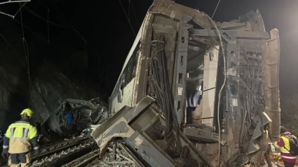 Imagen de uno de los dos trenes que han descarrilado a la altura de Adamuz, Córdoba