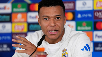 Kylian Mbappé, en rueda de prensa