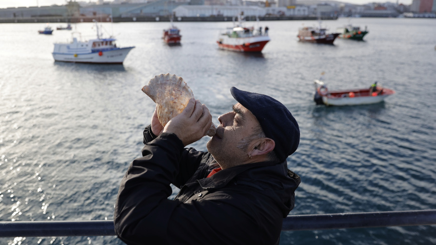Protesta de la pesca en A Coruña contra el Reglamento de Control de la Pesca