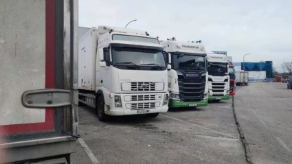 Camiones parados en Asturias