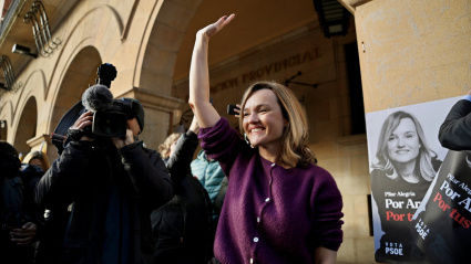 La candidata del PSOE Pilar Alegría ha arrancado su campaña en Teruel.