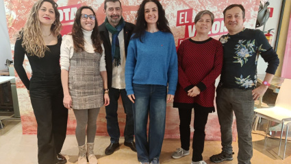 Marta Abengoechea, candidata de IU-Movimiento Sumar, ha arrancado la campaña en la sede de IU.