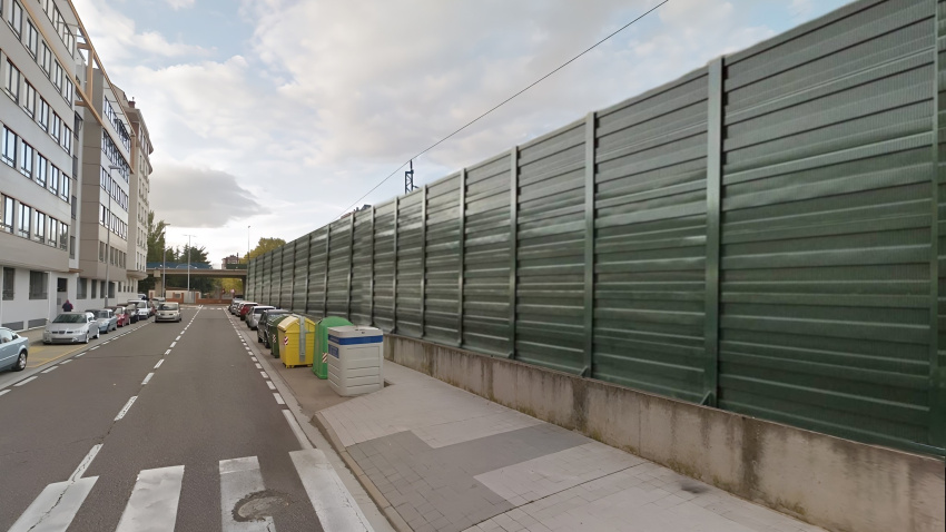 Recreación de cómo quedarán las pantallas acústicas en Palencia